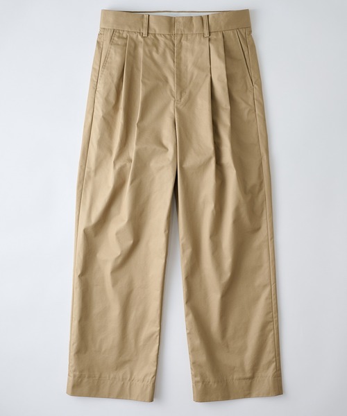 NewAnce(ニュアンス)の「【NewAnce】Wide Two-Tuck Pants / ワイドツータックパンツ スラックス -オリジナルツイルシリーズ- ≪セットアップ対応可≫(スラックス・メンズ・ベージュ/ブラック・S/M/L)」の3枚目の写真