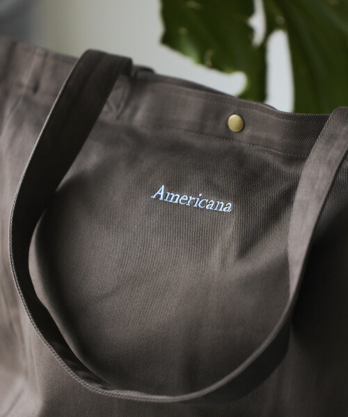 AMERICANA（アメリカーナ）の「Americana × Firsthand/アメリカーナ 別注 エンブロイダリー トート M / サイドポケット付き トートバッグ / A4収納可能（トートバッグ・レディース・ブルーグリーン/ダークブラウン/ピンク/レモンイエロー・FREE）」の15枚目の写真