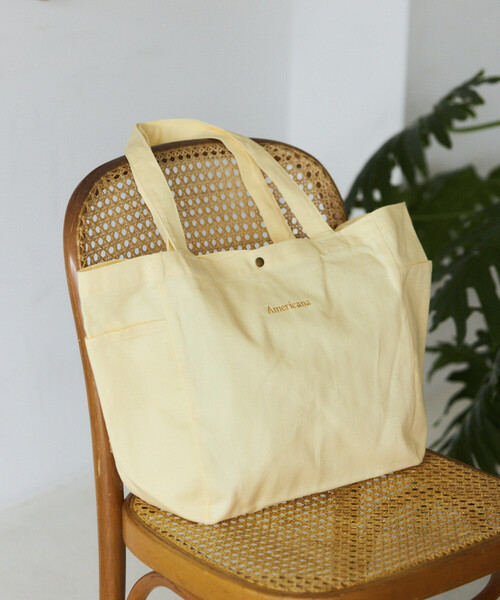 AMERICANA（アメリカーナ）の「Americana × Firsthand/アメリカーナ 別注 エンブロイダリー トート M / サイドポケット付き トートバッグ / A4収納可能（トートバッグ・レディース・ブルーグリーン/ダークブラウン/ピンク/レモンイエロー・FREE）」の16枚目の写真