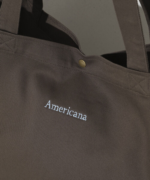 AMERICANA(アメリカーナ)の「Americana × Firsthand/アメリカーナ 別注 エンブロイダリー トート M / サイドポケット付き トートバッグ / A4収納可能(トートバッグ・レディース・ブルーグリーン/ダークブラウン/ピンク/レモンイエロー・FREE)」の13枚目の写真