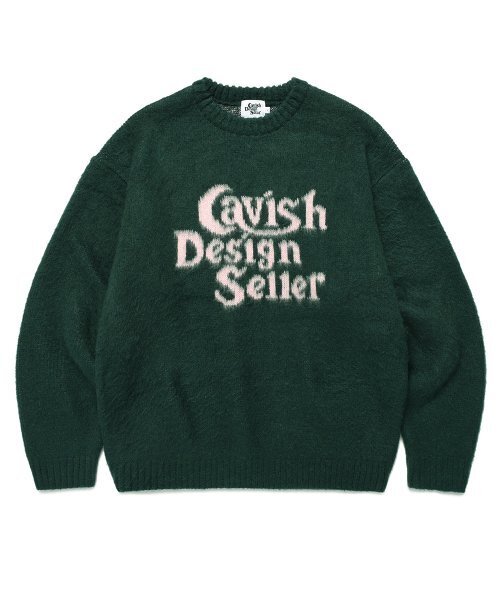 Cavish(カビシ)の「BRUSHED SELLER LOGO KNIT CREWNECK GREEN(CV2DFUK600A)(ニット/セーター・レディース・グリーン・SMALL/MEDIUM/LARGE)」の1枚目の写真