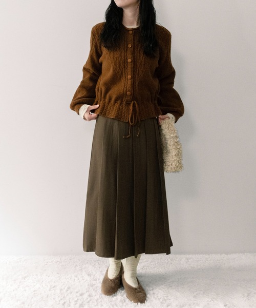 on:nue（オンニュ）の「【on:nue】[着用動画あり！] ケーブル編みペプラムショートカーディガン（カーディガン/ボレロ・レディース・ブラウン/グレー/アイボリー・FREE）」の14枚目の写真