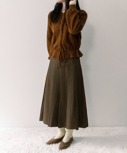 on:nue（オンニュ）の「【on:nue】[着用動画あり！] ケーブル編みペプラムショートカーディガン（カーディガン/ボレロ・レディース・ブラウン/グレー/アイボリー・FREE）」の15枚目の写真