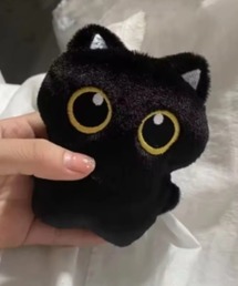 Vini（ヴィニ）の「黒猫　ぬいぐるみ　キーホルダー（キーホルダー）」