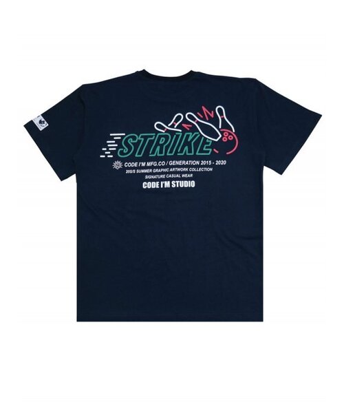 CODE I'M(コードアイエム)の「ボウリングストライクプリントオーバーサイズ半袖Tシャツネイビー(Tシャツ/カットソー・メンズ・その他・LARGE)」の1枚目の写真