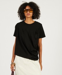 PRANK PROJECT シャギーヘムオーバーTEE BLACK PRANK PROJECT（プランクプロジェクト） tシャツ ショルダーギャザー