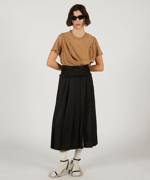 PRANK PROJECT（プランクプロジェクト）の「【2026Spring Pre-Order】ハーフスリーブドレストップ / Foodie Drape Tee（Tシャツ/カットソー・レディース・ブラック/ホワイト/キャメル・FREE）」の7枚目の写真