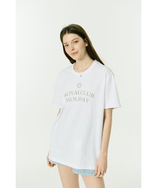 ROYAL CLUB HOLIDAY（ロイヤルクラブホリデー）の「セミオーバーフィットロゴ半袖Tシャツホワイト（Tシャツ/カットソー・メンズ・ホワイト・MEDIUM/LARGE）」の6枚目の写真