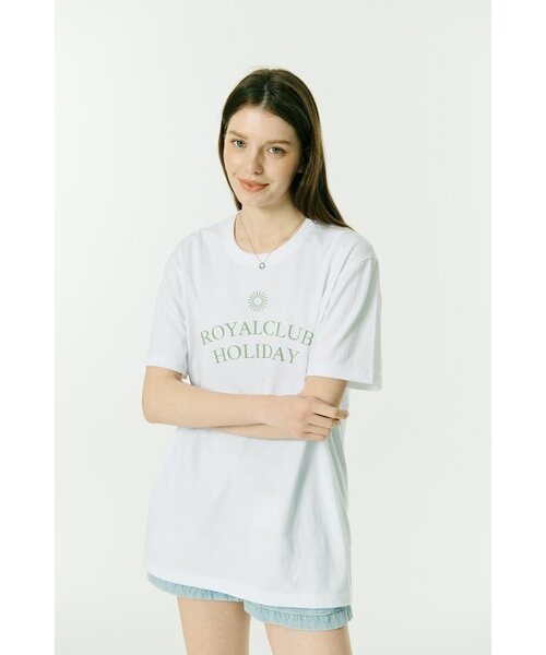 ROYAL CLUB HOLIDAY（ロイヤルクラブホリデー）の「セミオーバーフィットロゴ半袖Tシャツホワイト（Tシャツ/カットソー・メンズ・ホワイト・MEDIUM/LARGE）」の7枚目の写真