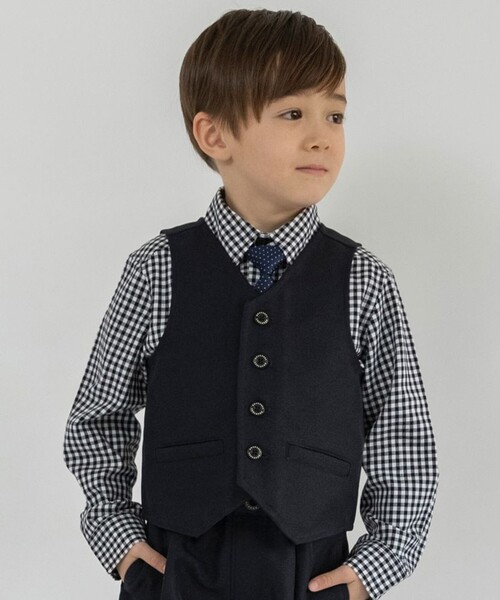 BRANSHES（ブランシェス）の「【フォーマル】ベスト（スーツベスト・キッズ・ネイビー/チャコールグレー・110/120/130）」の4枚目の写真
