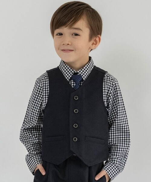 BRANSHES（ブランシェス）の「【フォーマル】ベスト（スーツベスト・キッズ・ネイビー/チャコールグレー・110/120/130）」の5枚目の写真