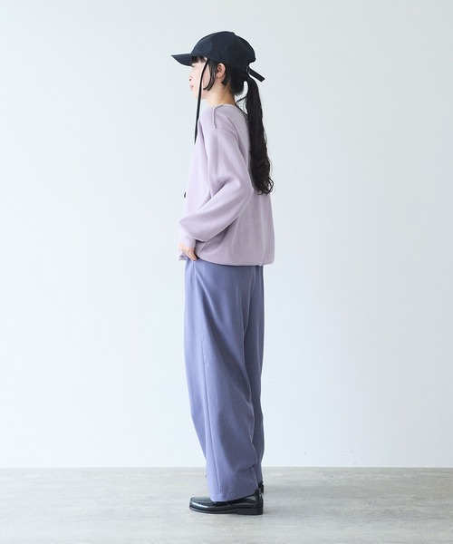 yuni（ユニ　）の「接結ニットreverisible oversized プルオーバー（ニット/セーター・レディース・ライラック/ベージュ/グレー・FREE）」の19枚目の写真