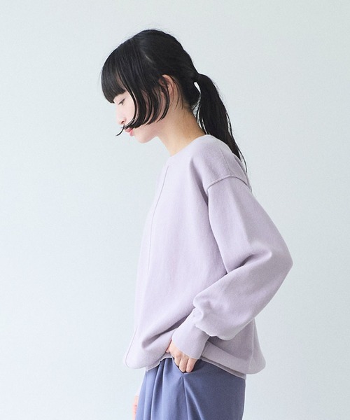 yuni（ユニ　）の「接結ニットreverisible oversized プルオーバー（ニット/セーター・レディース・ライラック/ベージュ/グレー・FREE）」の9枚目の写真