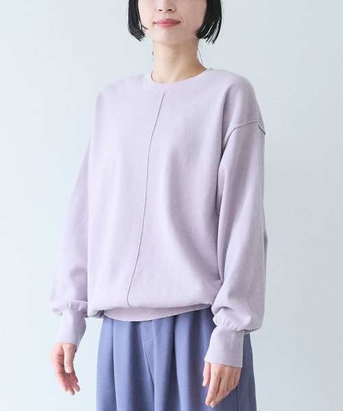 yuni（ユニ　）の「接結ニットreverisible oversized プルオーバー（ニット/セーター・レディース・ライラック/ベージュ/グレー・FREE）」の8枚目の写真