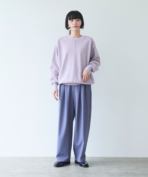 yuni（ユニ　）の「接結ニットreverisible oversized プルオーバー（ニット/セーター・レディース・ライラック/ベージュ/グレー・FREE）」の4枚目の写真