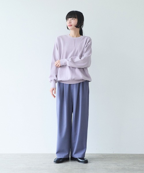 yuni（ユニ　）の「接結ニットreverisible oversized プルオーバー（ニット/セーター・レディース・ライラック/ベージュ/グレー・FREE）」の5枚目の写真