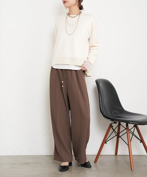 Jena espace merveilleux(ジェナ エスパスメルヴェイユ)の「Wファスナーダンボールプルオーバー(Tシャツ/カットソー・レディース・チャコールグレー/パープル/アイボリー・FREE)」の4枚目の写真
