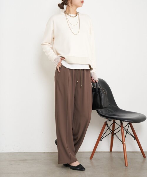 Jena espace merveilleux(ジェナ エスパスメルヴェイユ)の「Wファスナーダンボールプルオーバー(Tシャツ/カットソー・レディース・チャコールグレー/パープル/アイボリー・FREE)」の7枚目の写真
