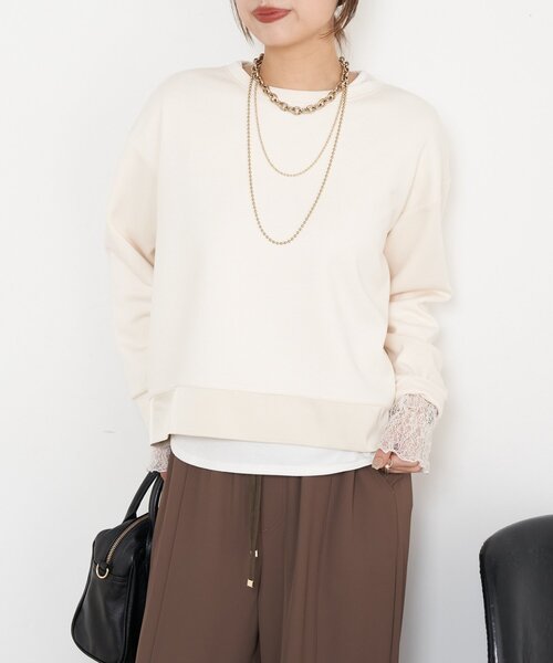Jena espace merveilleux(ジェナ エスパスメルヴェイユ)の「Wファスナーダンボールプルオーバー(Tシャツ/カットソー・レディース・チャコールグレー/パープル/アイボリー・FREE)」の8枚目の写真