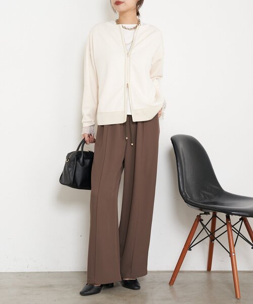 Jena espace merveilleux(ジェナ エスパスメルヴェイユ)の「Wファスナーダンボールプルオーバー(Tシャツ/カットソー・レディース・チャコールグレー/パープル/アイボリー・FREE)」の12枚目の写真