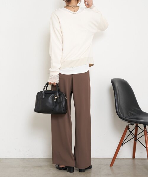 Jena espace merveilleux(ジェナ エスパスメルヴェイユ)の「Wファスナーダンボールプルオーバー(Tシャツ/カットソー・レディース・チャコールグレー/パープル/アイボリー・FREE)」の13枚目の写真
