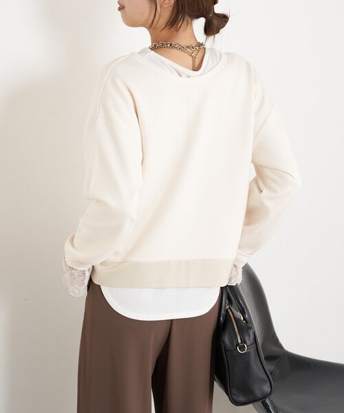 Jena espace merveilleux(ジェナ エスパスメルヴェイユ)の「Wファスナーダンボールプルオーバー(Tシャツ/カットソー・レディース・チャコールグレー/パープル/アイボリー・FREE)」の15枚目の写真