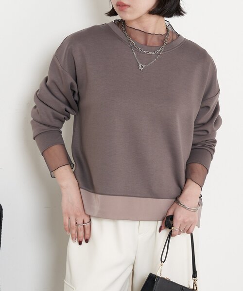 Jena espace merveilleux(ジェナ エスパスメルヴェイユ)の「Wファスナーダンボールプルオーバー(Tシャツ/カットソー・レディース・チャコールグレー/パープル/アイボリー・FREE)」の20枚目の写真