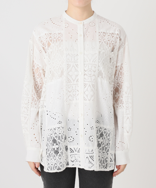 JOURNAL STANDARD relume（ジャーナルスタンダード　レリューム）の「《追加 / 新色》パッチワークレースシャツ（シャツ/ブラウス・レディース・ホワイト/ブラック・FREE）」の22枚目の写真