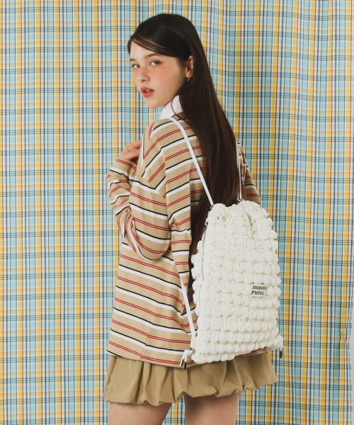 MASMARULEZ（マスマルールズ）の「[INT] Quilting gym sack string bag _ Ivory（バックパック/リュック・レディース・その他・FREE）」の3枚目の写真