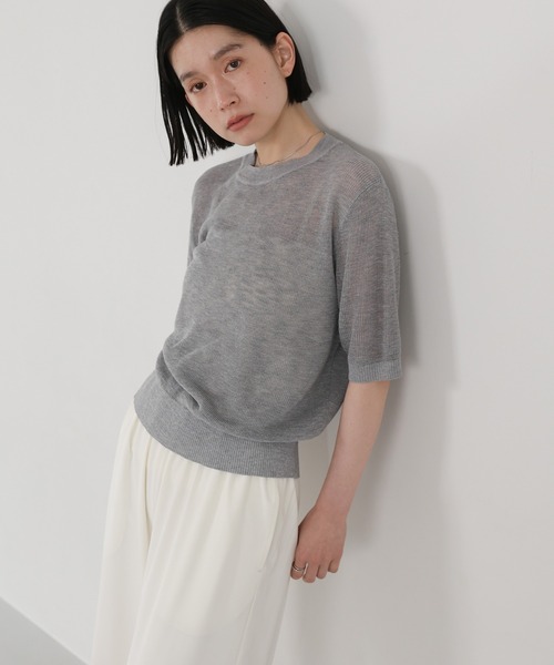 select MOCA（セレクトモカ）の「リブ編みシアークルーネックニット（ニット/セーター・レディース・ベージュ/ブラウン/ブラック/グレー・FREE）」の22枚目の写真