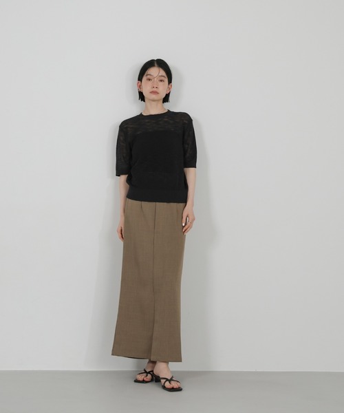 select MOCA（セレクトモカ）の「リブ編みシアークルーネックニット（ニット/セーター・レディース・ベージュ/ブラウン/ブラック/グレー・FREE）」の19枚目の写真