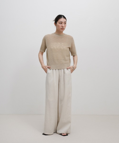 select MOCA（セレクトモカ）の「リブ編みシアークルーネックニット（ニット/セーター・レディース・ベージュ/ブラウン/ブラック/グレー・FREE）」の20枚目の写真