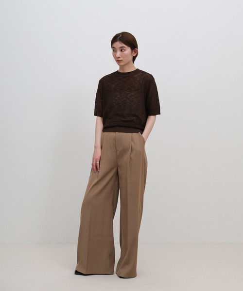 select MOCA（セレクトモカ）の「リブ編みシアークルーネックニット（ニット/セーター・レディース・ベージュ/ブラウン/ブラック/グレー・FREE）」の5枚目の写真