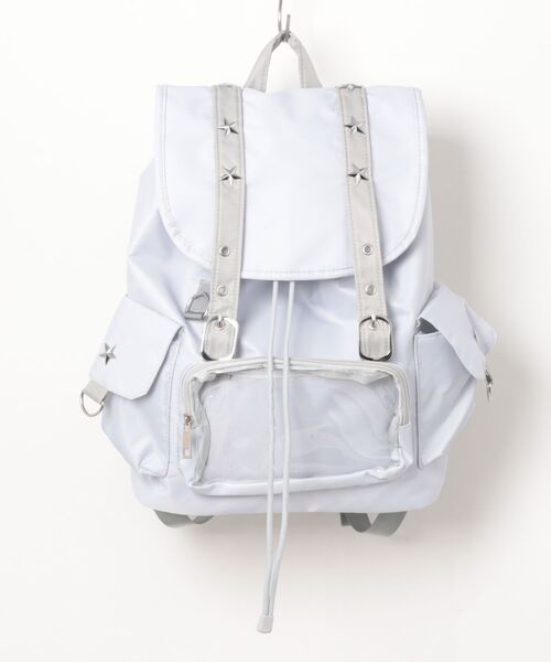 Port（ポート）の「【 Port / ポート 】 クリア ポケット スタッズ リュック（バックパック/リュック・レディース・グレー/カーキ・FREE）」の6枚目の写真