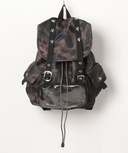 Port（ポート）の「【 Port / ポート 】 クリア ポケット スタッズ リュック（バックパック/リュック・レディース・グレー/カーキ・FREE）」の8枚目の写真