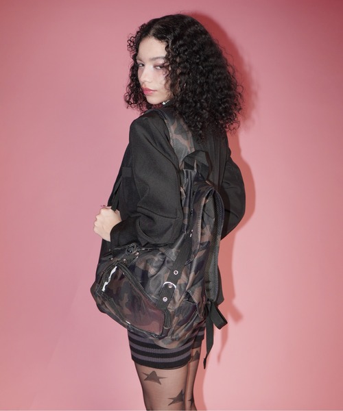 Port（ポート）の「【 Port / ポート 】 クリア ポケット スタッズ リュック（バックパック/リュック・レディース・グレー/カーキ・FREE）」の4枚目の写真