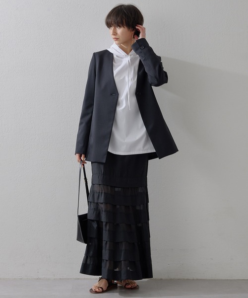 Whim Gazette（ウィムガゼット）の「オーガンジーマーメイドスカート4（スカート・レディース・ブラック・36/38）」の4枚目の写真