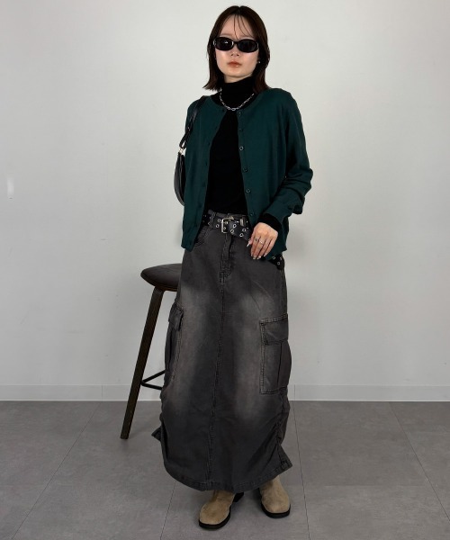 mellomela.(メロメラ)の「デニムカーゴ ロングスカート(デニムスカート・レディース・ブルー系その他3/グレー系その他6・L/M)」の13枚目の写真