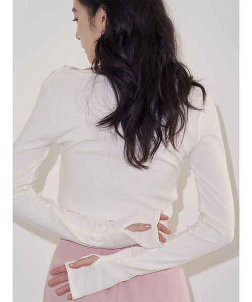 LAGUNAMOON（ラグナムーン）の「オフショルドレープ2WAYトップス（Tシャツ/カットソー・レディース・ブラック/アイボリー/ピンク/ライトグレー・FREE）」の18枚目の写真