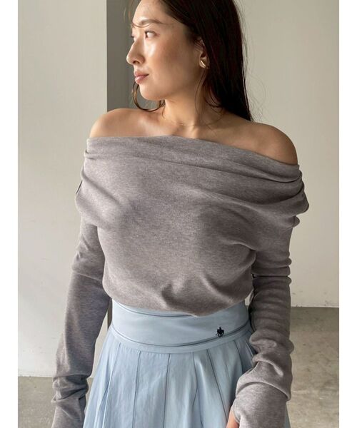 オフショルドレープ2WAYトップス 春服（Tシャツ/カットソー