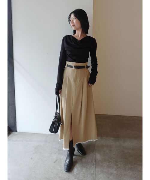 LAGUNAMOON（ラグナムーン）の「オフショルドレープ2WAYトップス 春服（Tシャツ/カットソー・レディース・ブラック/アイボリー/ピンク/ライトグレー・FREE）」の7枚目の写真