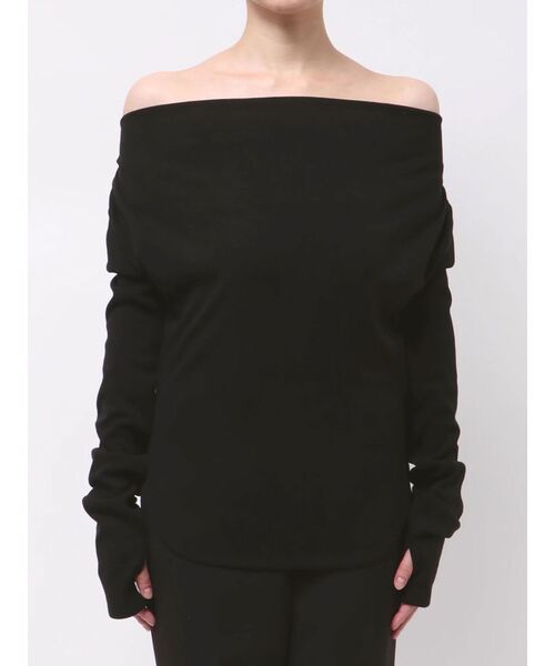 LAGUNAMOON（ラグナムーン）の「オフショルドレープ2WAYトップス 春服（Tシャツ/カットソー・レディース・ブラック/アイボリー/ピンク/ライトグレー・FREE）」の9枚目の写真