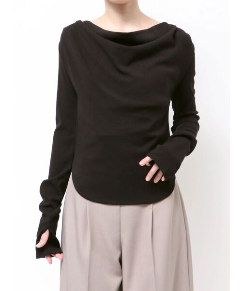 LAGUNAMOON（ラグナムーン）の「オフショルドレープ2WAYトップス（Tシャツ/カットソー・レディース・ブラック/アイボリー/ピンク/ライトグレー・FREE）」の10枚目の写真