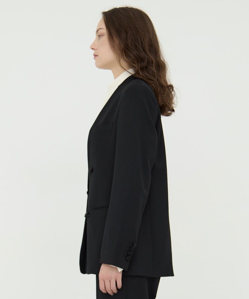 CINOH/チノ】BLACK FORMAL NO COLLAR JACKET/ブラックフォーマルノー