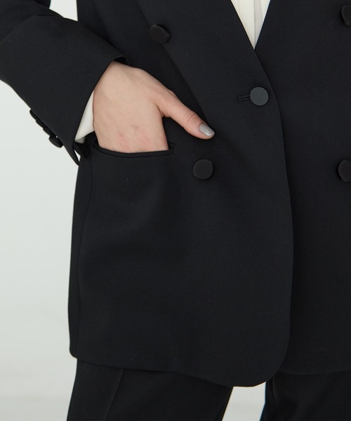 CINOH ノーカラーテーラードジャケット　日本製　36　ブラック ジャケット CINOH/チノ】BLACK FORMAL NO COLLAR JACKET/ブラックフォーマルノー