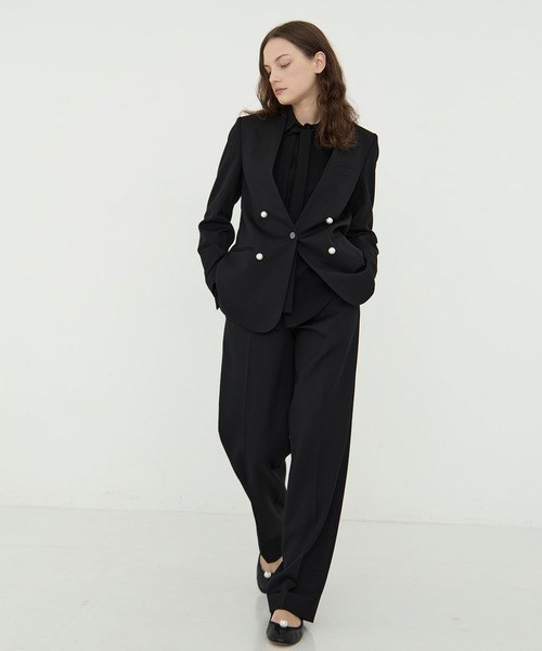 CINOH/チノ】BLACK FORMAL NO COLLAR JACKET/ブラックフォーマルノー