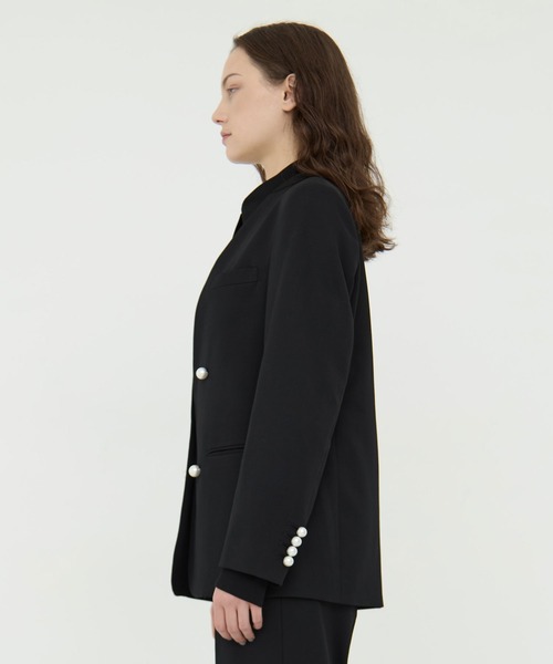 CINOH(チノ)の「【CINOH/チノ】BLACK FORMAL NO COLLAR JACKET/ブラックフォーマルノーカラージャケット(ノーカラージャケット・レディース・ブラック/ブラック系その他2・38/36)」の15枚目の写真