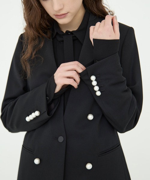 CINOH(チノ)の「【CINOH/チノ】BLACK FORMAL NO COLLAR JACKET/ブラックフォーマルノーカラージャケット(ノーカラージャケット・レディース・ブラック/ブラック系その他2・38/36)」の18枚目の写真