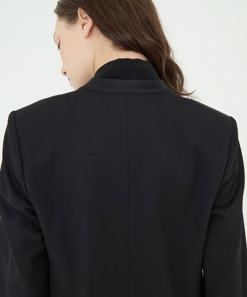 CINOH ノーカラーテーラードジャケット　日本製　36　ブラック ジャケット BLACK FORMAL NO COLLAR JACKET（ノーカラージャケット）｜CINOH（チノ