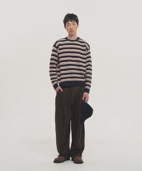 NOISE(ノイズ)の「ストライプショルダーオープンヘンリーネックニット - ネイビー(ニット/セーター・レディース・その他・MEDIUM/LARGE)」の3枚目の写真